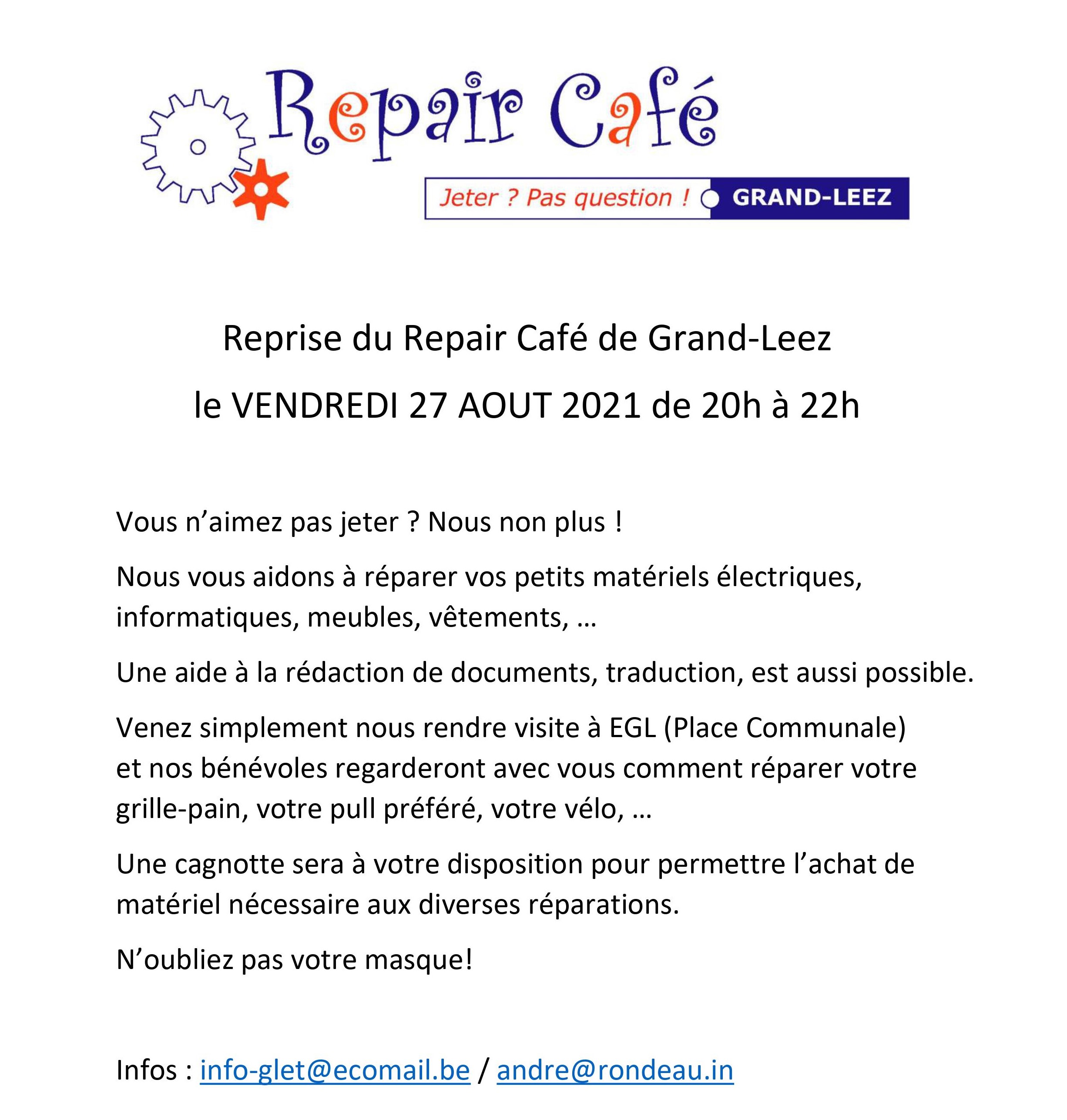 Repair café  2021 08 27